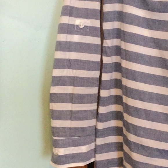 NWOT Splendid stripe cotton chambray button down shirt w convertible sleeves - Picture 6 of 11